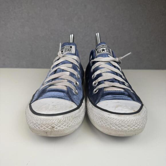 CONVERSE ALL STAR Womens Velour Blue Sneakers Low Top Shoes Size 7 Velvet Feel - Picture 2 of 8